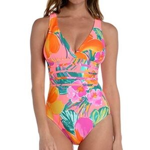 NWT La Blanca Island Del Sol Multi-Strap Cross-Back One Piece | Size: 14